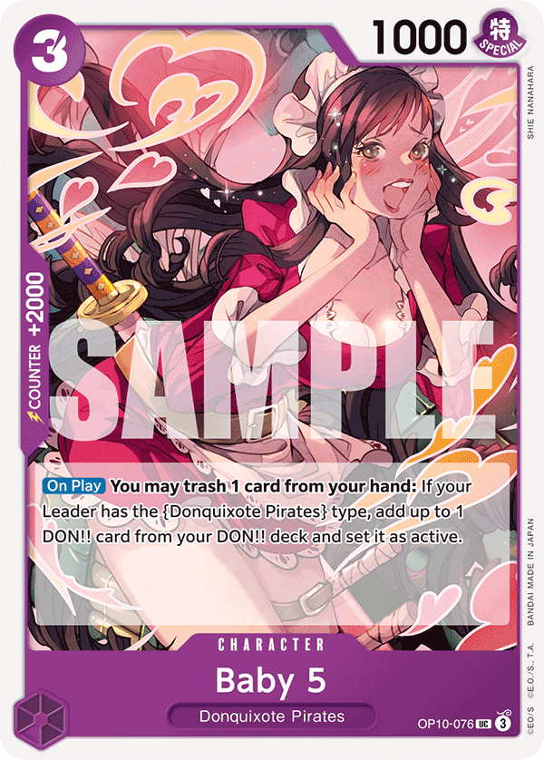 Carte Baby 5 OP10-076 Uncommon — One Piece TCG OP-10 Royal Blood (Bandai)