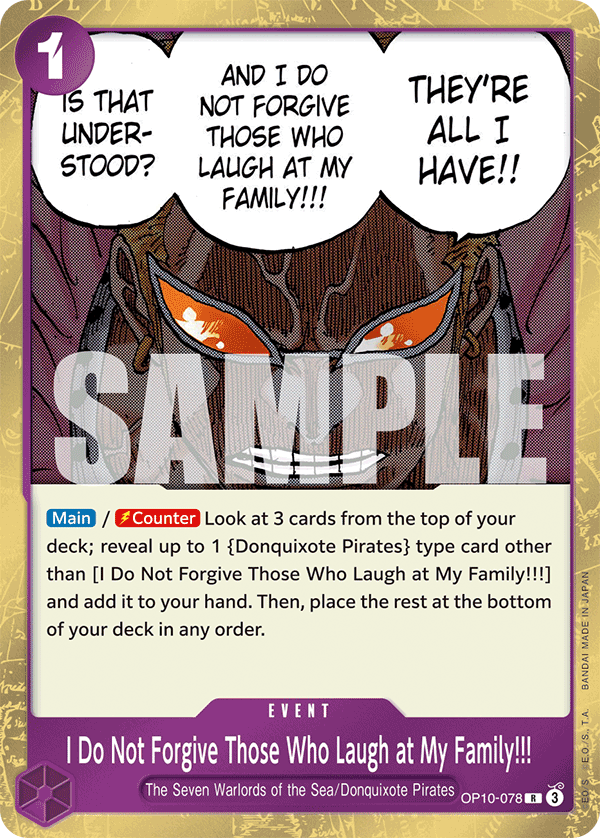 Carte Alors ne vous avisez plus jamais de vous moquer d'eux... OP10-078 Rare — One Piece TCG OP-10 Royal Blood (Bandai)