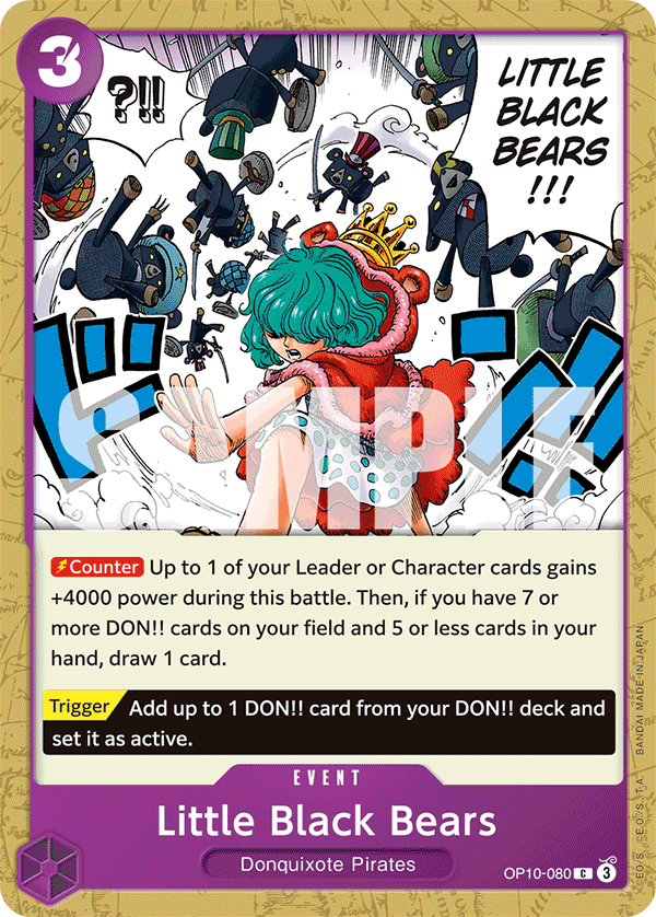 Carte Little Black Bears OP10-080 Common — One Piece TCG OP-10 Royal Blood (Bandai)