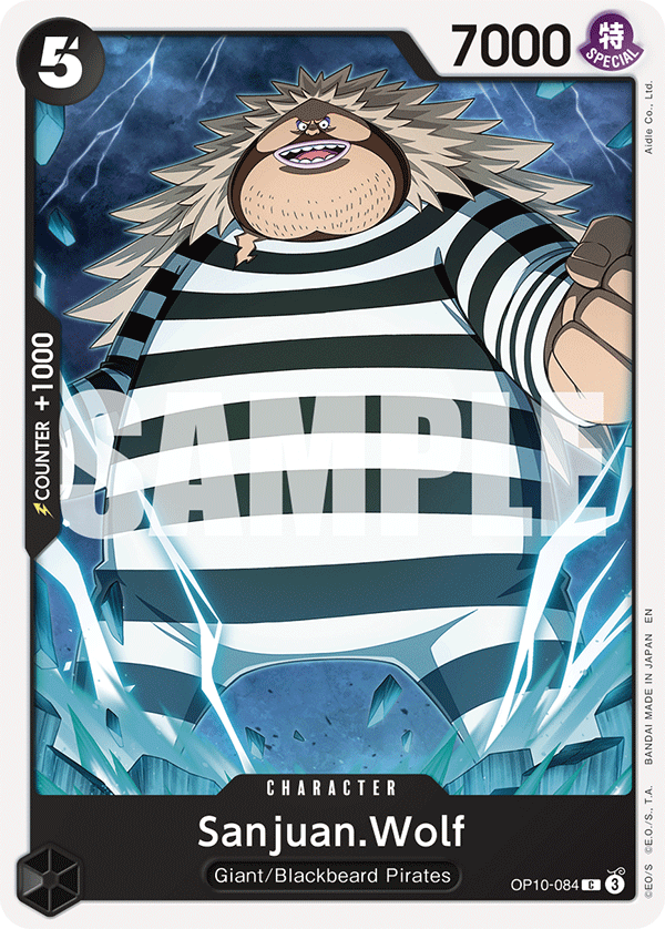 Carte Sanjuan Wolf OP10-084_r1 Common Serial — One Piece TCG ST-27 Starter Deck: Black Marshall.D.Teach (Bandai)