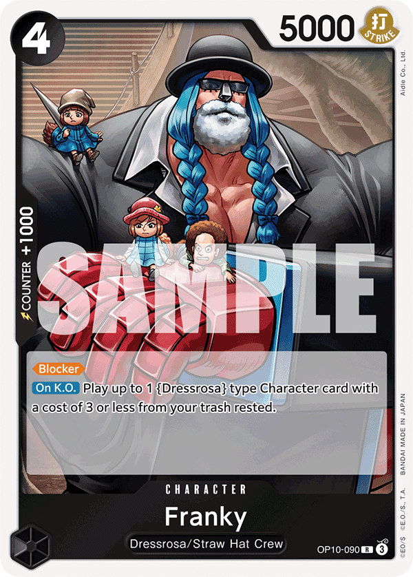 Carte Franky OP10-090 Rare — One Piece TCG OP-10 Royal Blood (Bandai)