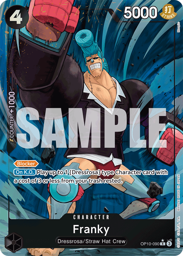 Carte Franky OP10-090_p1 Rare Alt Art — One Piece TCG OP-10 Royal Blood (Bandai)
