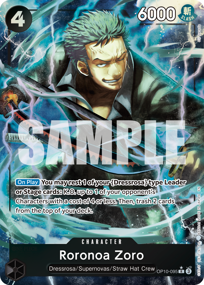 Carte Roronoa Zoro OP10-095_p1 Rare Alt Art — One Piece TCG PRB-02 The Best Vol. 2 (Bandai)