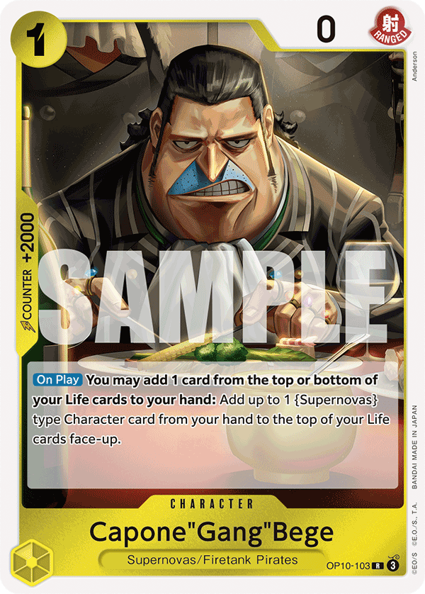 Carte Capone "Gang" Bege OP10-103 Rare — One Piece TCG OP-10 Royal Blood (Bandai)