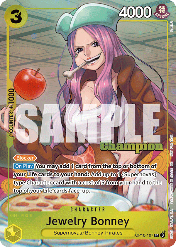 Carte Jewelry Bonney OP10-107_p3 Uncommon Alt Art — One Piece TCG PROMO-OP-10 Promos: Royal Blood (Bandai)