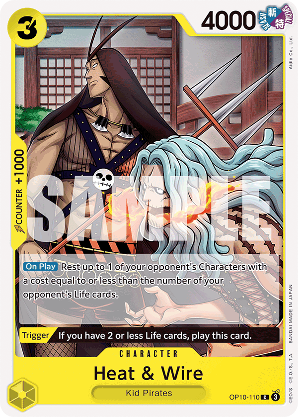 Carte Heat et Wire OP10-110 Common — One Piece TCG OP-10 Royal Blood (Bandai)