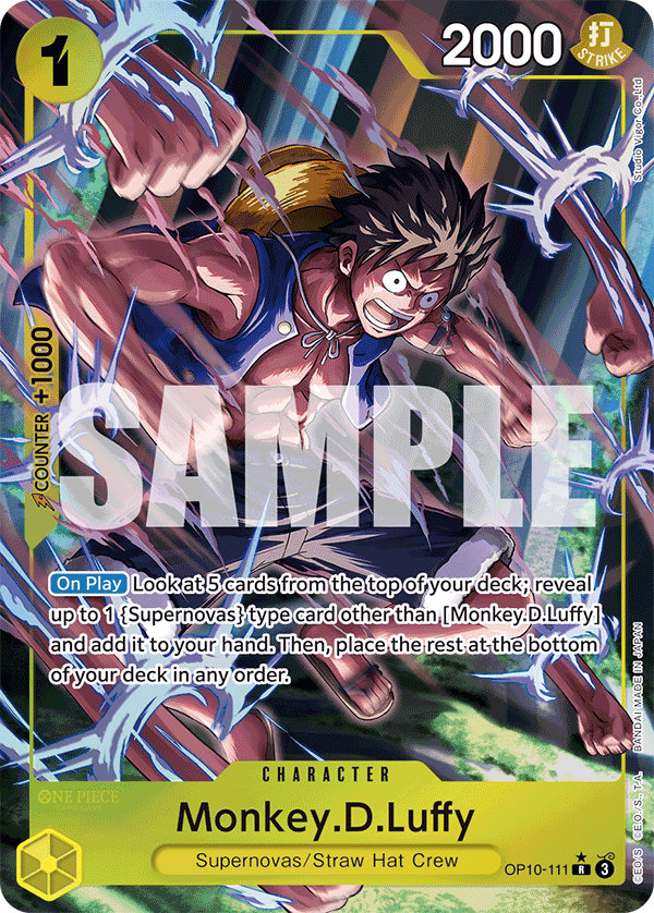 Carte Monkey D. Luffy OP10-111_p1 Rare Alt Art — One Piece TCG OP-10 Royal Blood (Bandai)