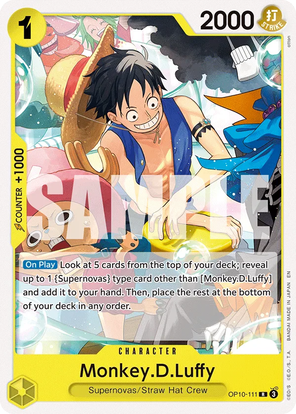 Carte Monkey D. Luffy OP10-111_r1 Rare — One Piece TCG ST-36 (Bandai)