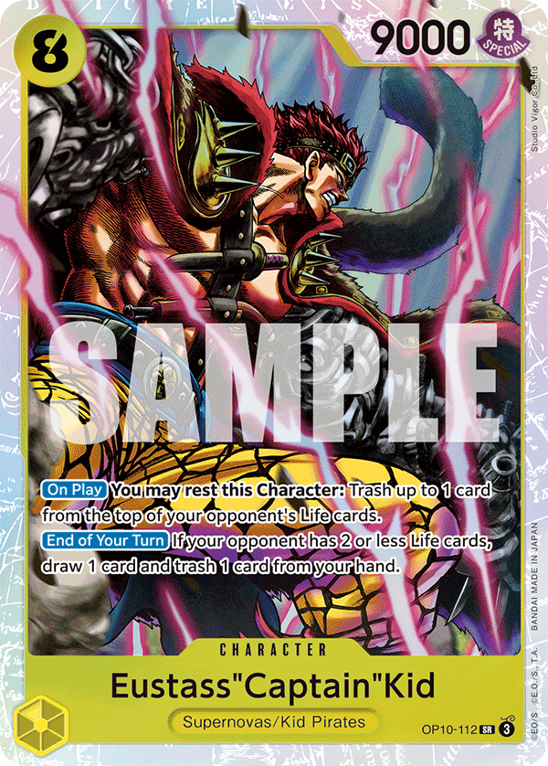 Carte Eustass "Captain" Kidd OP10-112 Super Rare — One Piece TCG OP-10 Royal Blood (Bandai)