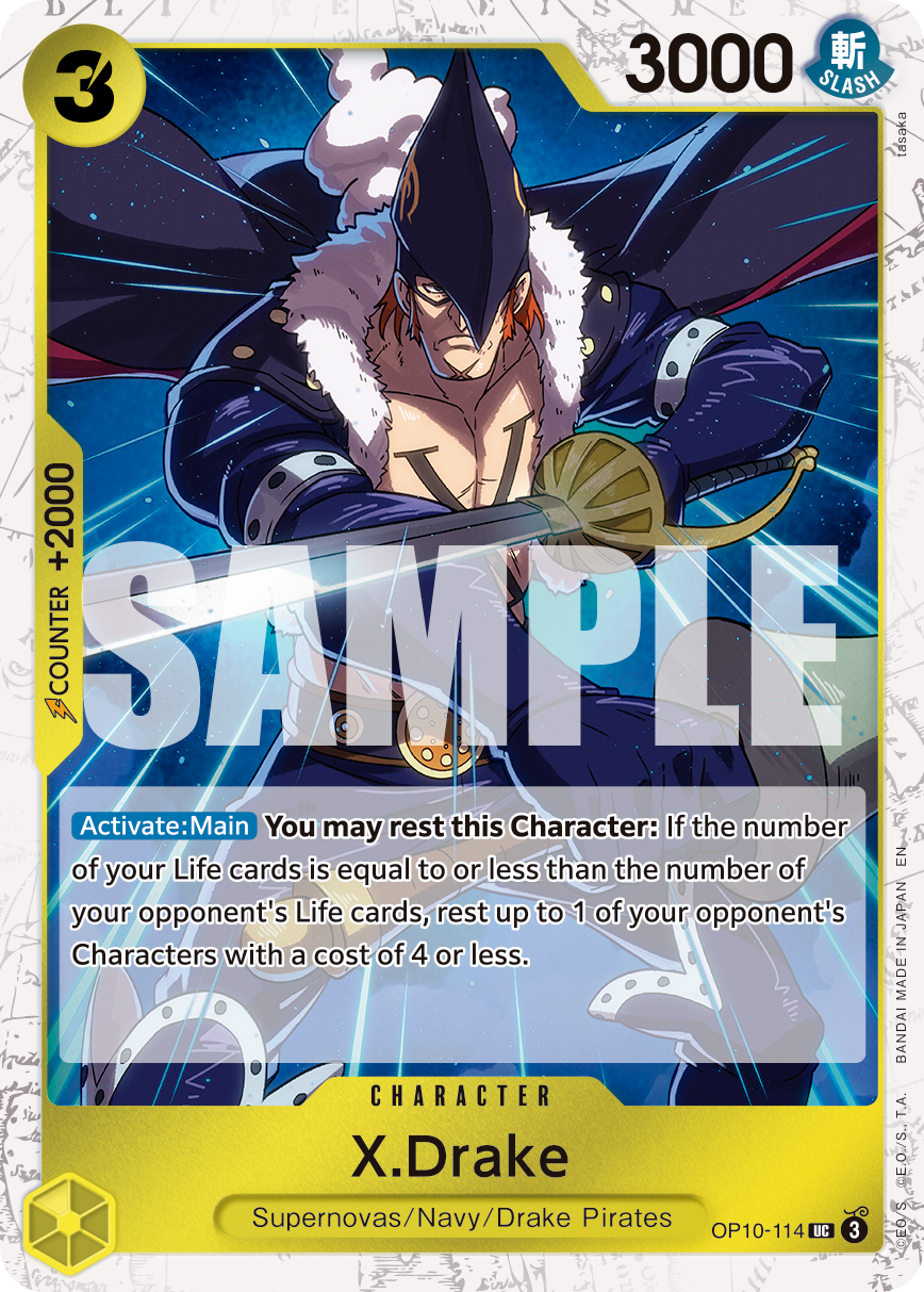 Carte X-Drake OP10-114_p1 Uncommon — One Piece TCG PRB-02 (Bandai)