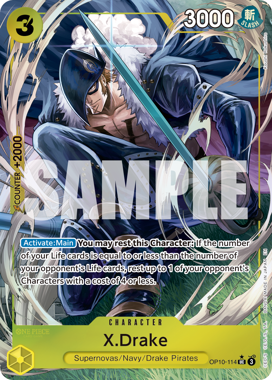 Carte X-Drake OP10-114_p2 Uncommon — One Piece TCG PRB-02 (Bandai)