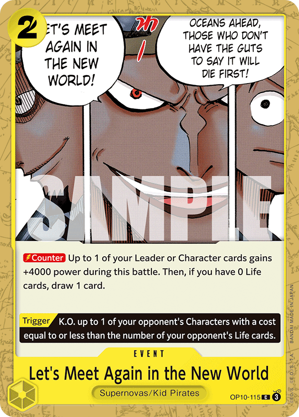 Carte À bientôt... dans le "Nouveau Monde" OP10-115 Common — One Piece TCG OP-10 Royal Blood (Bandai)