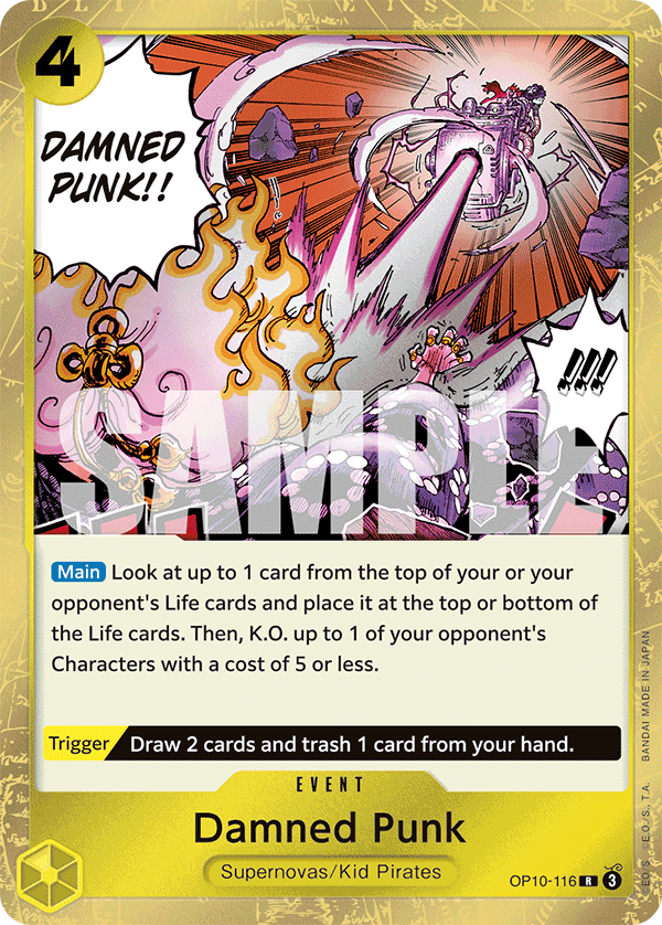 Carte Damned Punk OP10-116 Rare — One Piece TCG OP-10 Royal Blood (Bandai)