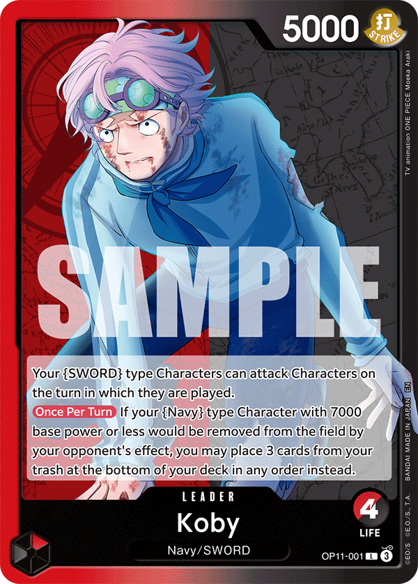 Carte Kobby OP11-001 Leader — One Piece TCG OP-11 (Bandai)