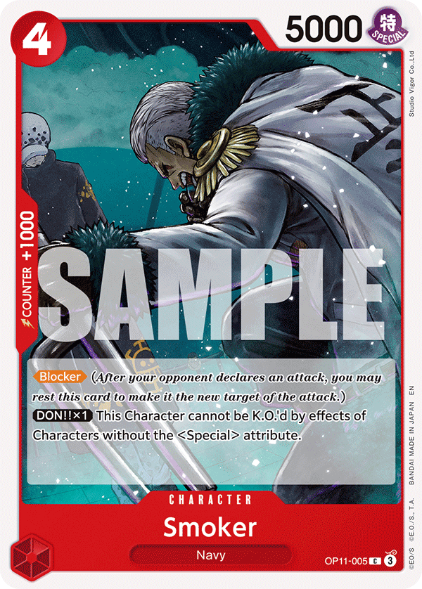 Carte Smoker OP11-005 Common — One Piece TCG OP-11 A Fist of Divine Speed (Bandai)