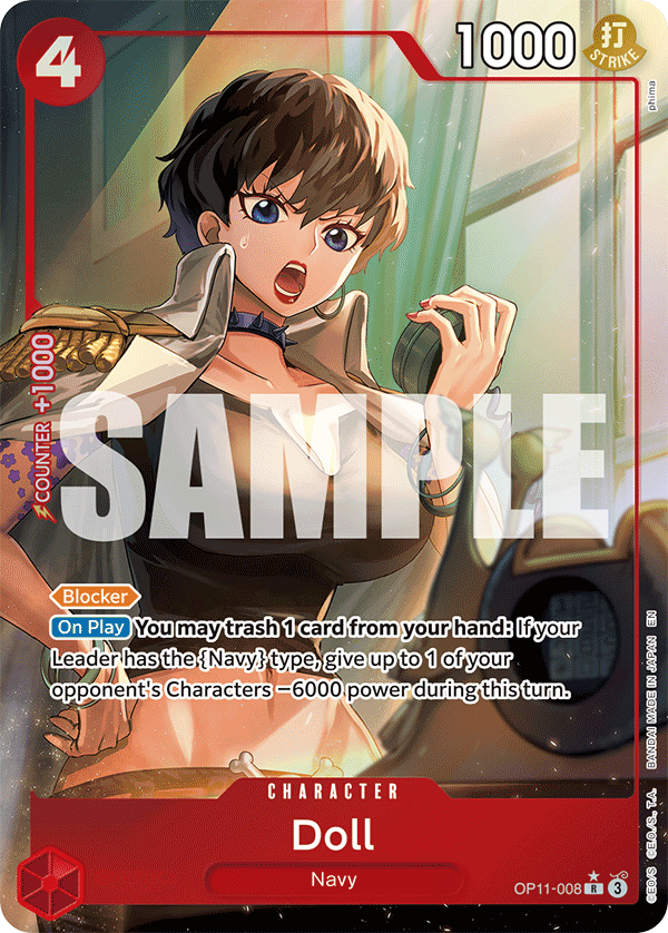 Carte Doll OP11-008_p1 Rare Alt Art — One Piece TCG OP-11 A Fist of Divine Speed (Bandai)