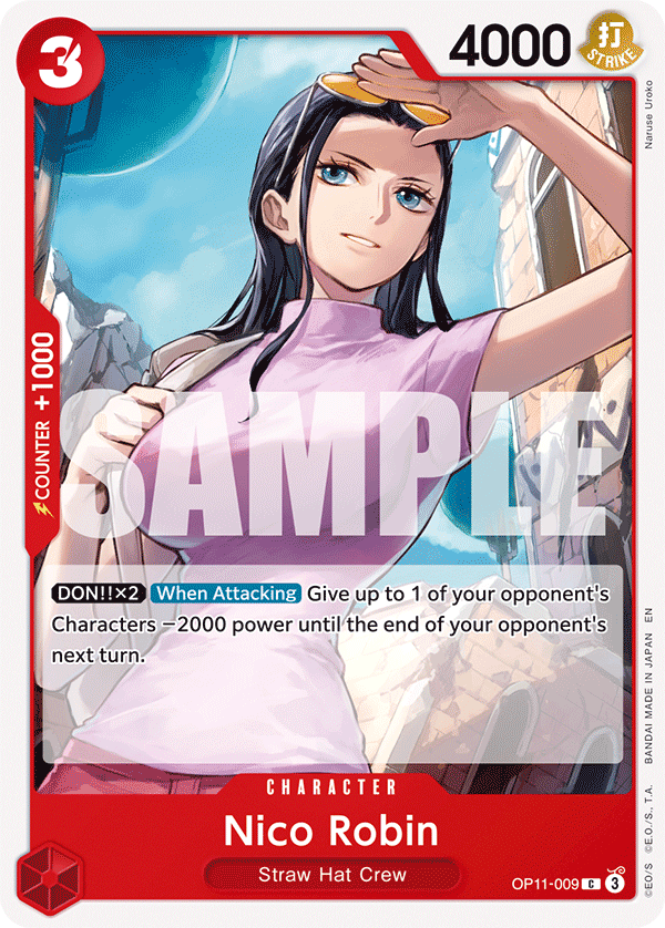 Carte Nico Robin OP11-009 Common — One Piece TCG OP-11 A Fist of Divine Speed (Bandai)