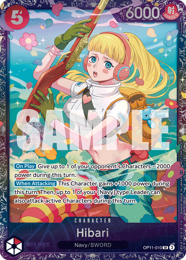 Carte Hibari OP11-010_p2 Super Rare Alt Art — One Piece TCG PROMO-OP-11 Promos: A Fist of Divine Speed (Bandai)