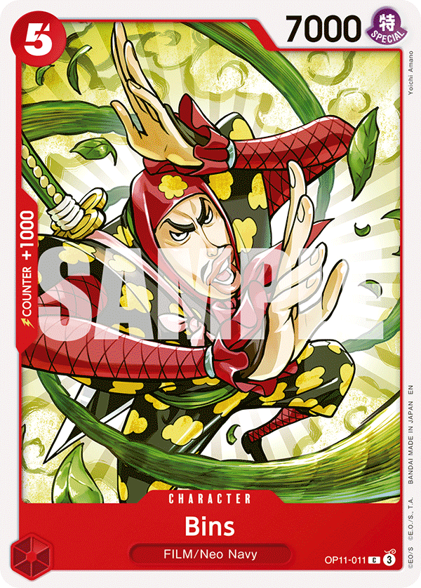 Carte Bins OP11-011 Common — One Piece TCG OP-11 A Fist of Divine Speed (Bandai)