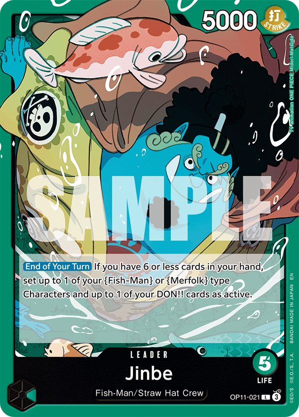 Carte Jinbe OP11-021 Leader — One Piece TCG OP-11 (Bandai)