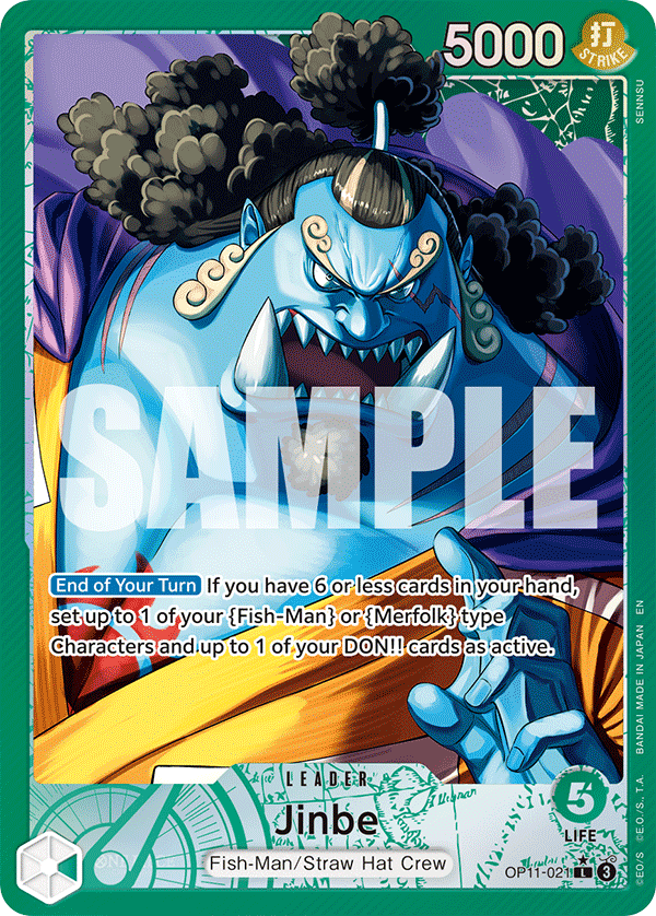 Carte Jinbe OP11-021_p1 Leader — One Piece TCG OP-11 (Bandai)