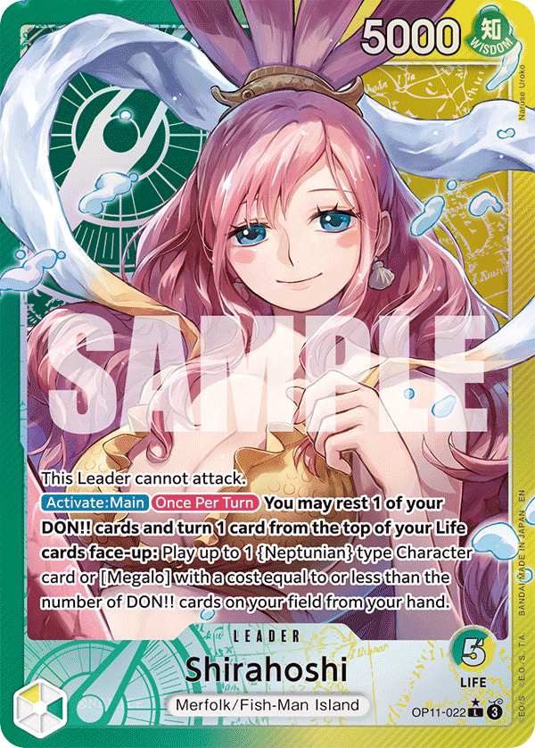 Carte Shirahoshi OP11-022_p1 Leader — One Piece TCG OP-11 (Bandai)