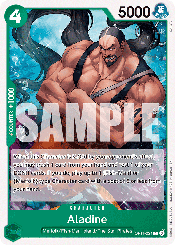 Carte Aladdin OP11-024 Common — One Piece TCG OP-11 (Bandai)