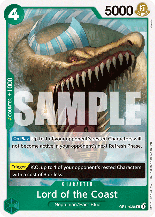 Carte Maître des lieux OP11-028 Rare — One Piece TCG OP-11 A Fist of Divine Speed (Bandai)