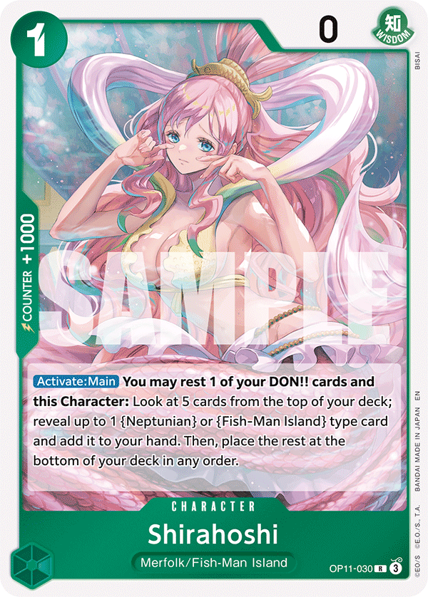 Carte Shirahoshi OP11-030 Rare — One Piece TCG OP-11 A Fist of Divine Speed (Bandai)