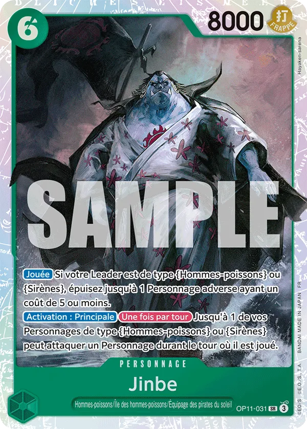 Carte JINBE OP11-031 OP11 — One Piece TCG (Bandai)