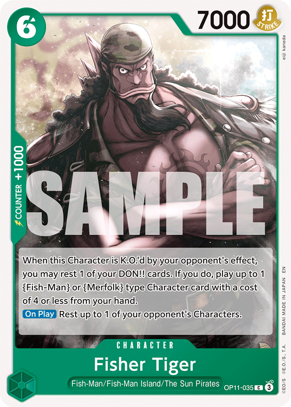 Carte Fisher Tiger OP11-035 Common — One Piece TCG OP-11 A Fist of Divine Speed (Bandai)