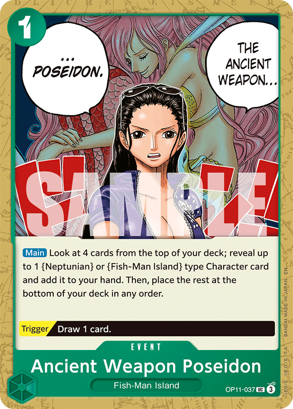 Carte Arme antique "Poséidon" OP11-037 Uncommon — One Piece TCG OP-11 A Fist of Divine Speed (Bandai)