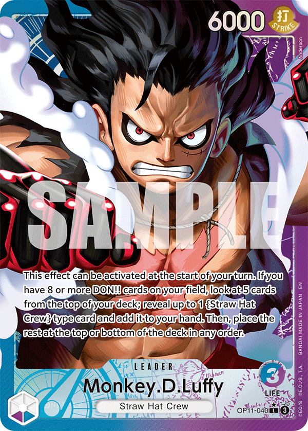 Carte Monkey D. Luffy OP11-040_p1 Leader — One Piece TCG OP-11 (Bandai)