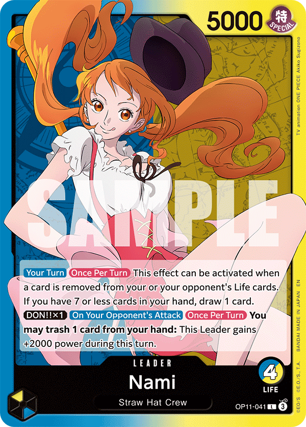 Carte Nami OP11-041 Leader — One Piece TCG OP-11 (Bandai)