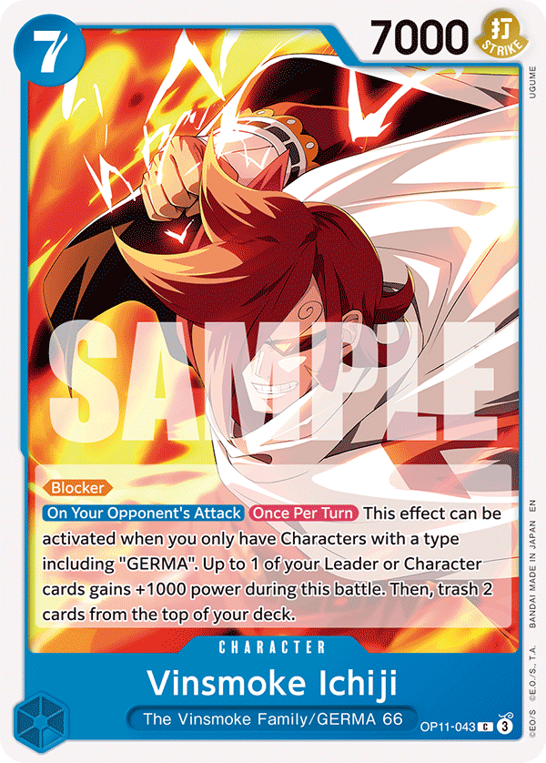 Carte Ichiji Vinsmoke OP11-043 Common — One Piece TCG OP-11 (Bandai)