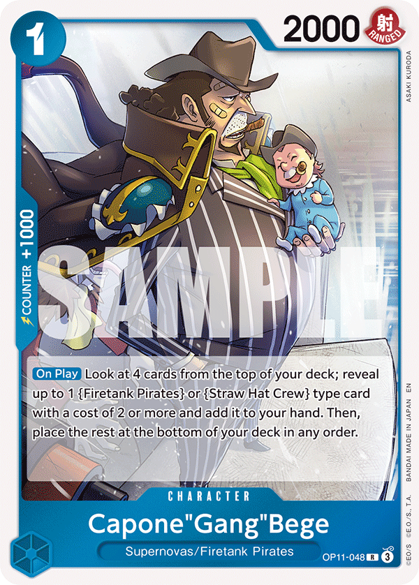 Carte Capone "Gang" Bege OP11-048 Rare — One Piece TCG OP-11 A Fist of Divine Speed (Bandai)