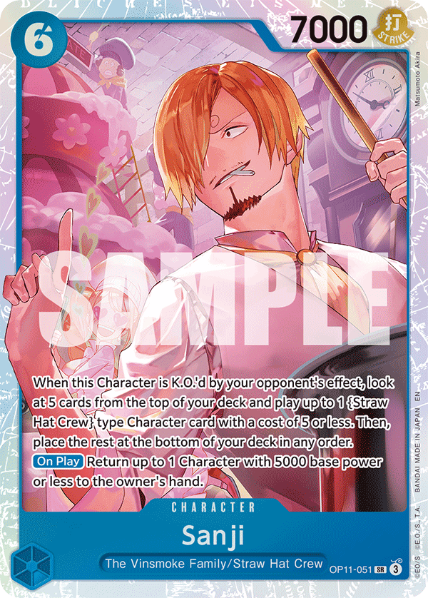 Carte Sanji OP11-051 Super Rare — One Piece TCG OP-11 A Fist of Divine Speed (Bandai)