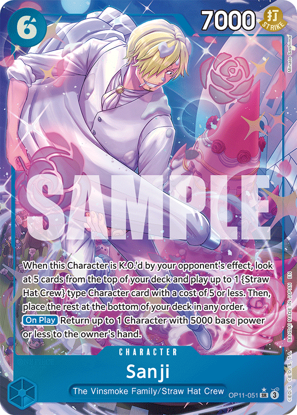 Carte Sanji OP11-051_p1 Super Rare Alt Art — One Piece TCG OP-11 A Fist of Divine Speed (Bandai)