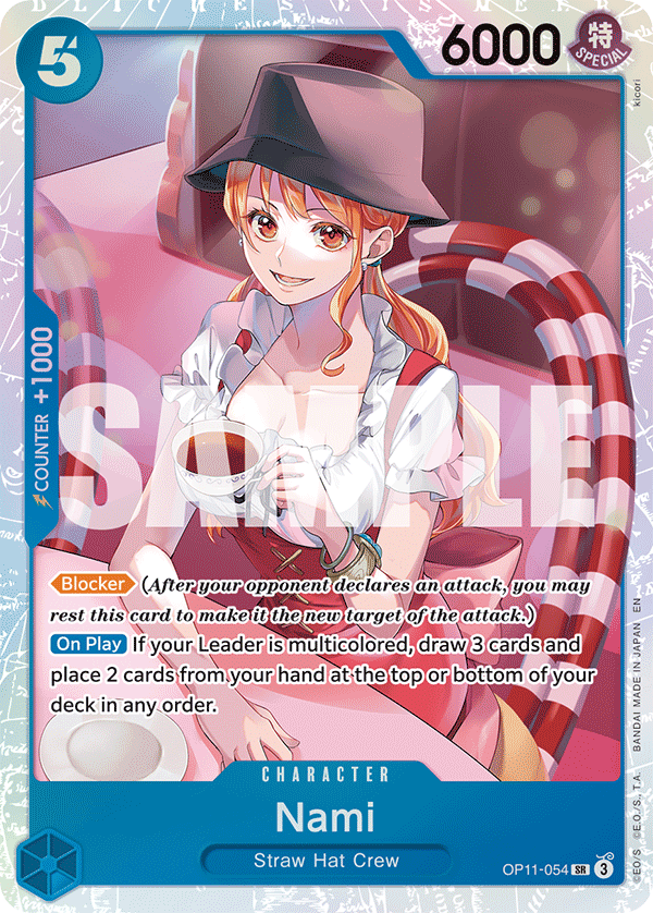Carte Nami OP11-054 Super Rare — One Piece TCG OP-11 A Fist of Divine Speed (Bandai)