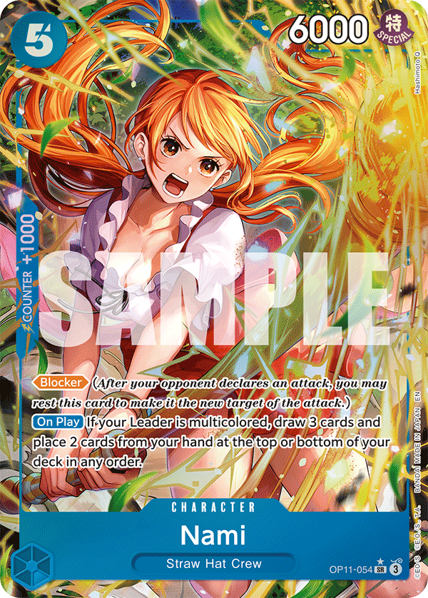 Carte Nami OP11-054_p1 Super Rare Alt Art — One Piece TCG OP-11 A Fist of Divine Speed (Bandai)