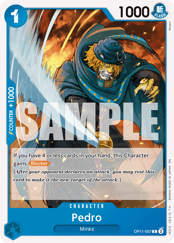 Carte Pedro OP11-057 Common — One Piece TCG OP-11 A Fist of Divine Speed (Bandai)