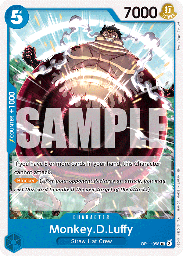 Carte Monkey D. Luffy OP11-058 Uncommon — One Piece TCG OP-11 A Fist of Divine Speed (Bandai)