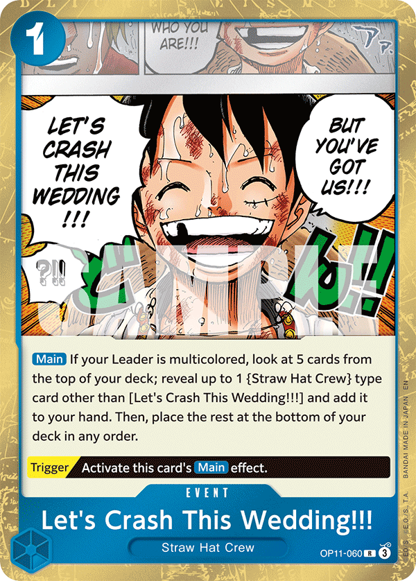 Carte On va la ruiner, cette cérémonie !! OP11-060 Rare — One Piece TCG OP-11 A Fist of Divine Speed (Bandai)