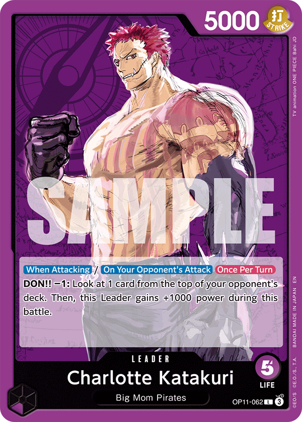 Carte Charlotte Katakuri OP11-062 Leader — One Piece TCG OP-11 (Bandai)