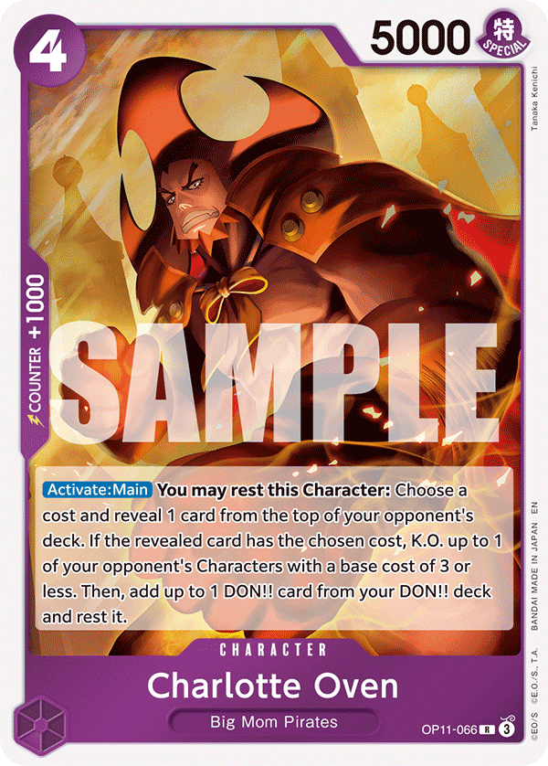 Carte Charlotte Oven OP11-066 Rare — One Piece TCG OP-11 A Fist of Divine Speed (Bandai)