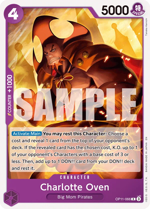Carte Charlotte Oven OP11-066_r1 Rare — One Piece TCG ST-34 (Bandai)