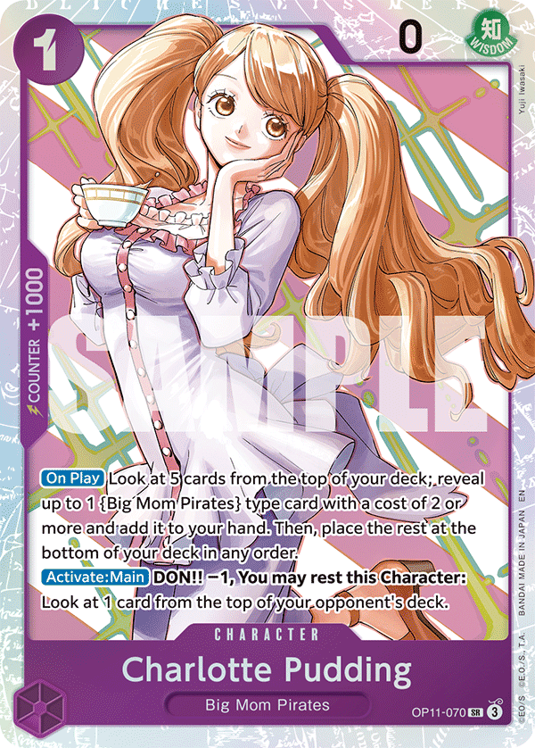 Carte Charlotte Pudding OP11-070 Super Rare — One Piece TCG OP-11 A Fist of Divine Speed (Bandai)