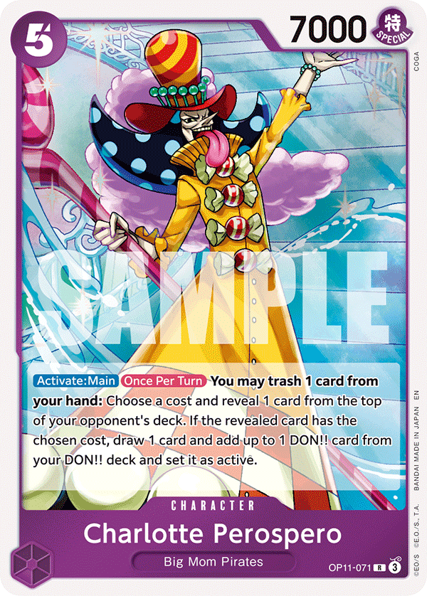 Carte Charlotte Slurp OP11-071 Rare — One Piece TCG OP-11 A Fist of Divine Speed (Bandai)