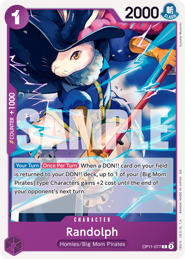 Carte Randolph OP11-077 Common — One Piece TCG OP-11 A Fist of Divine Speed (Bandai)