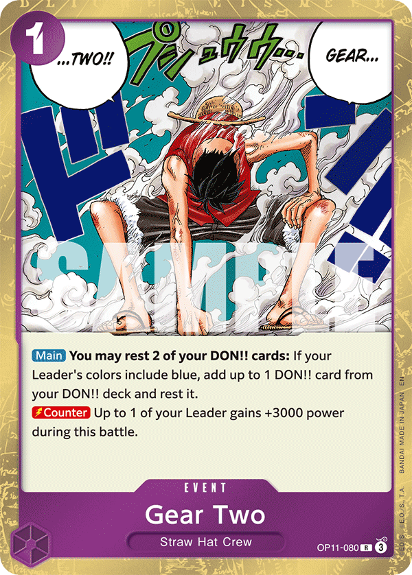 Carte Gear Second OP11-080 Rare — One Piece TCG OP-11 A Fist of Divine Speed (Bandai)